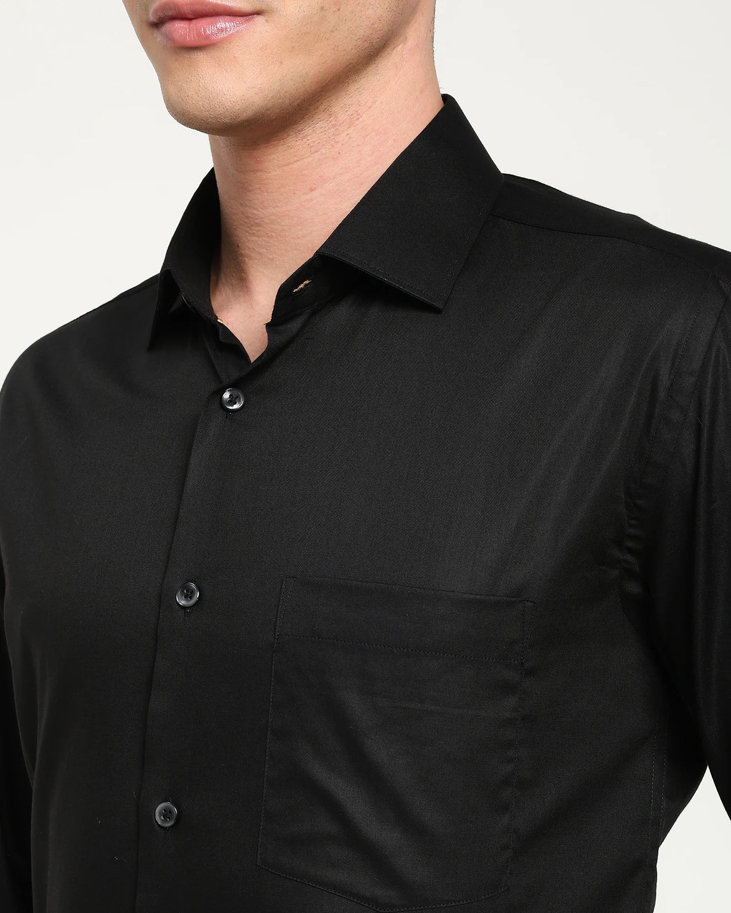 Black Stretch Twill Shirt
