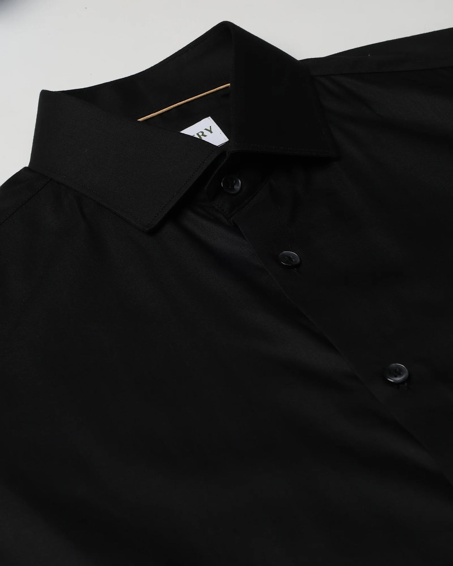 Black Stretch Twill Shirt