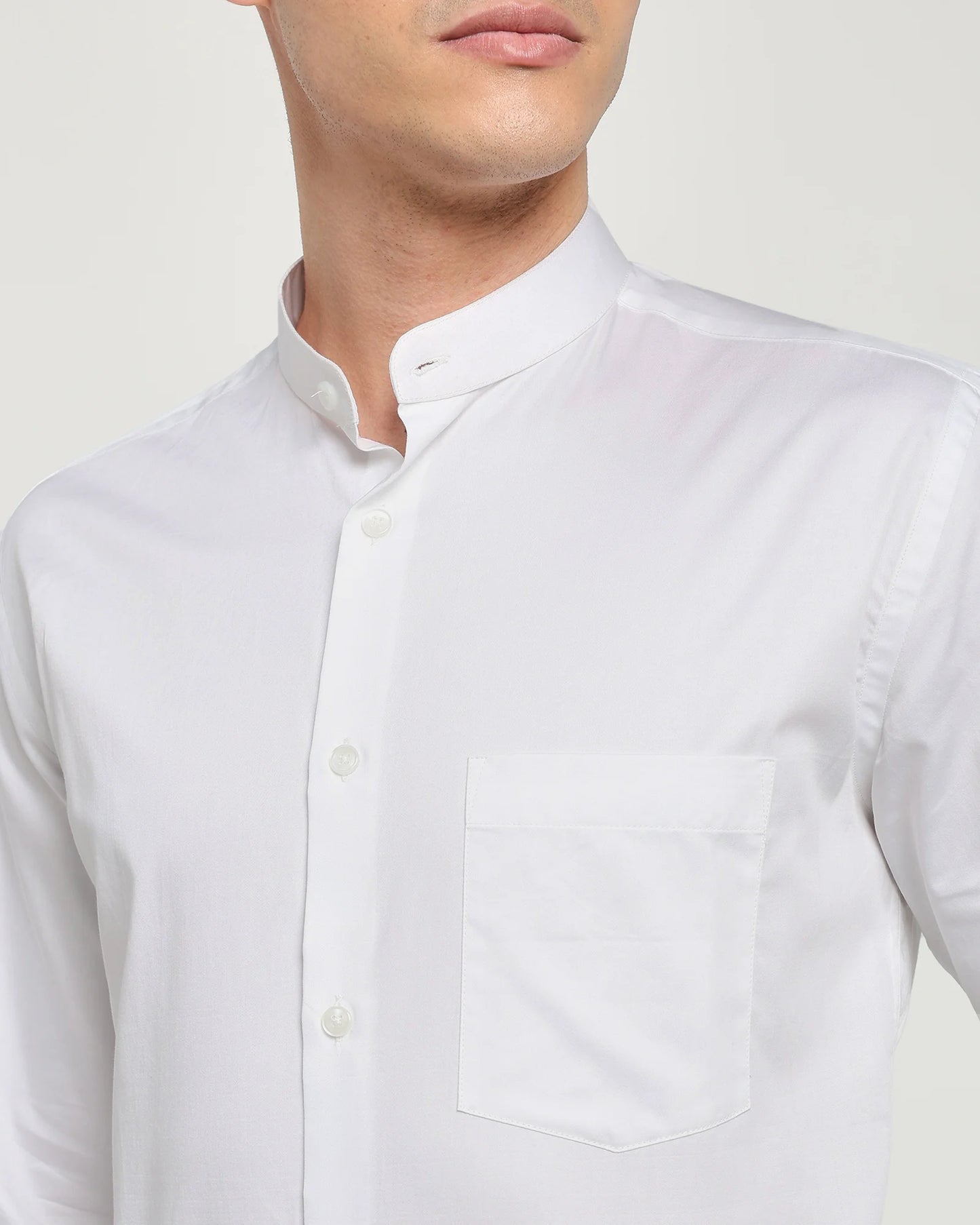 Blanc Mandarin Collar Giza Shirt