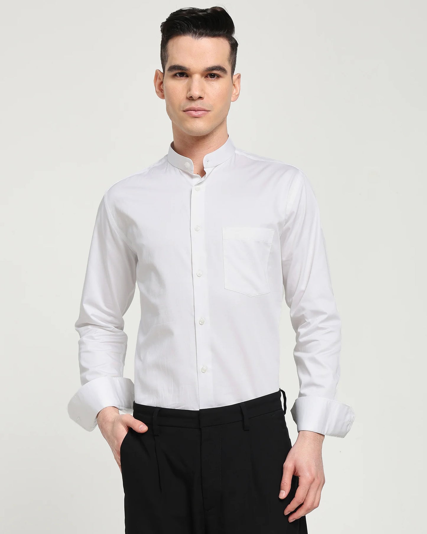 Blanc Mandarin Collar Giza Shirt