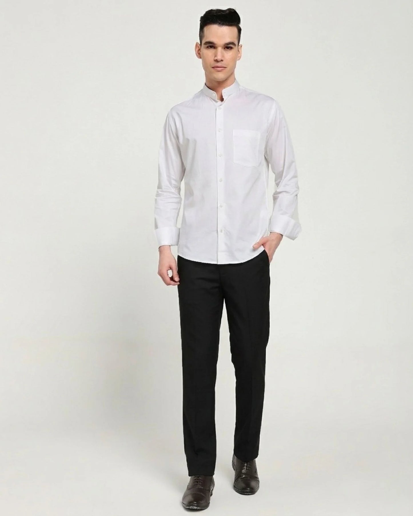 Blanc Mandarin Collar Giza Shirt