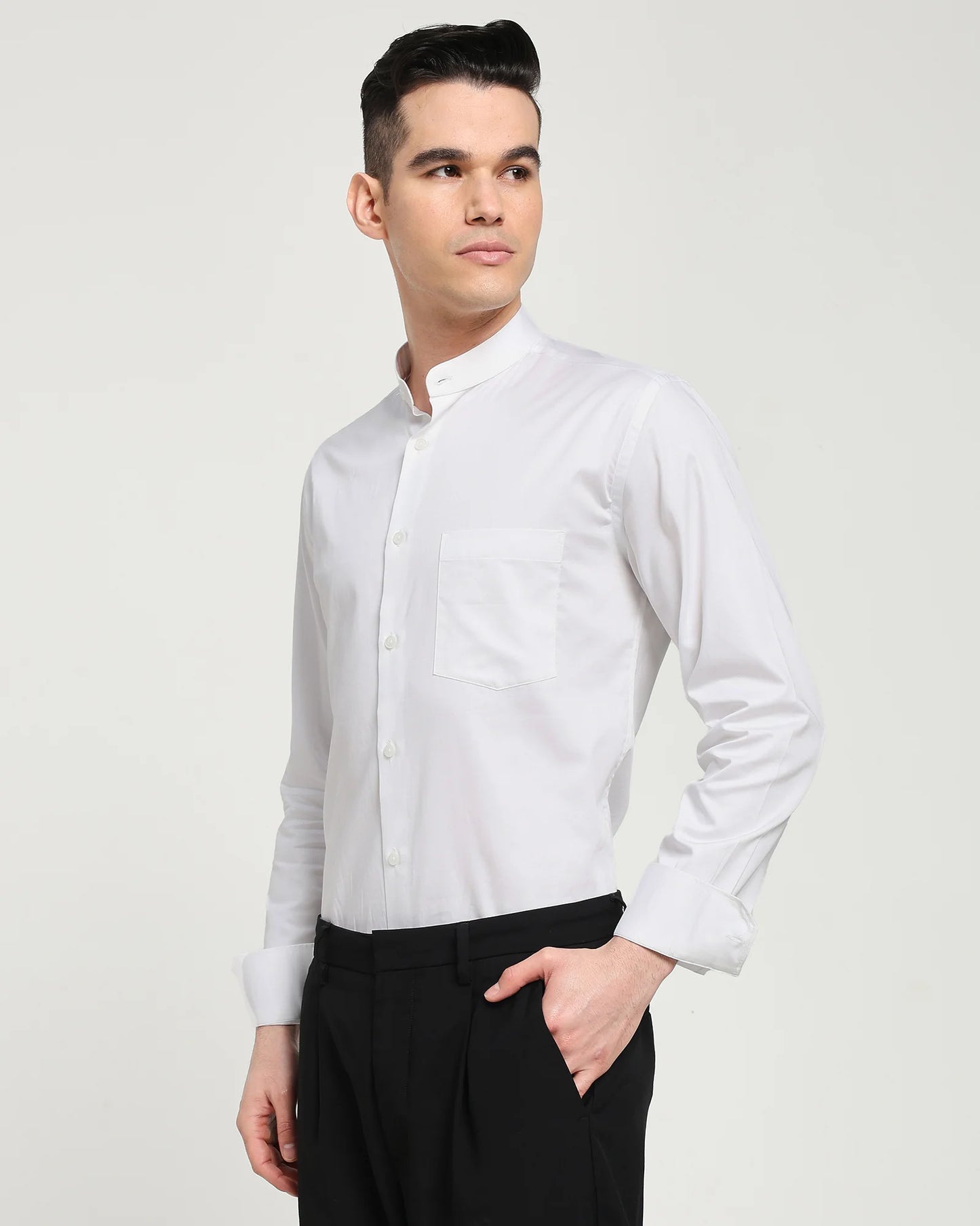 Blanc Mandarin Collar Giza Shirt