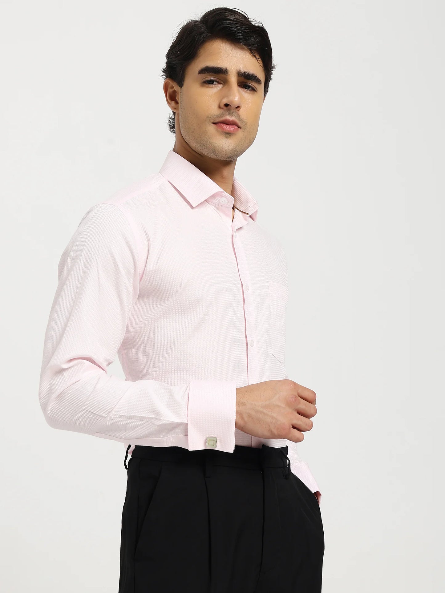 Blush Dobby French Cuff Shirt