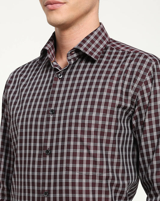 Bordeaux Grid Giza Shirt