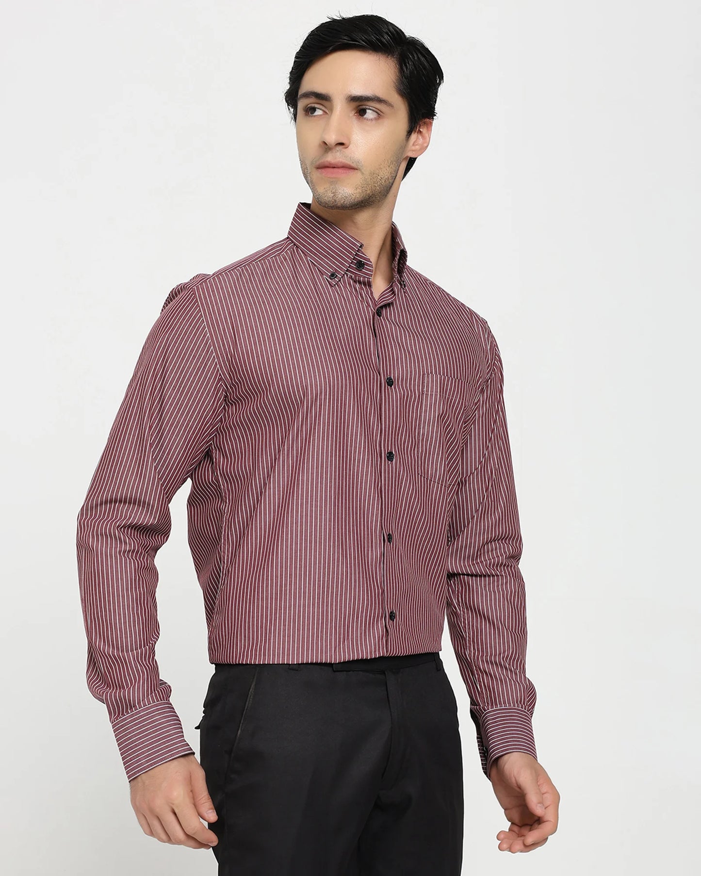 Carmine Pinstripe Cotton Shirt