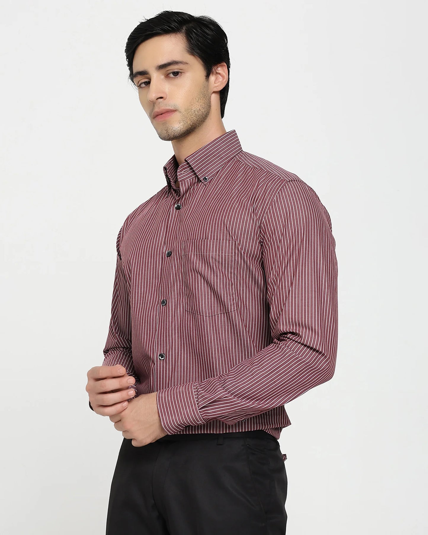 Carmine Pinstripe Cotton Shirt