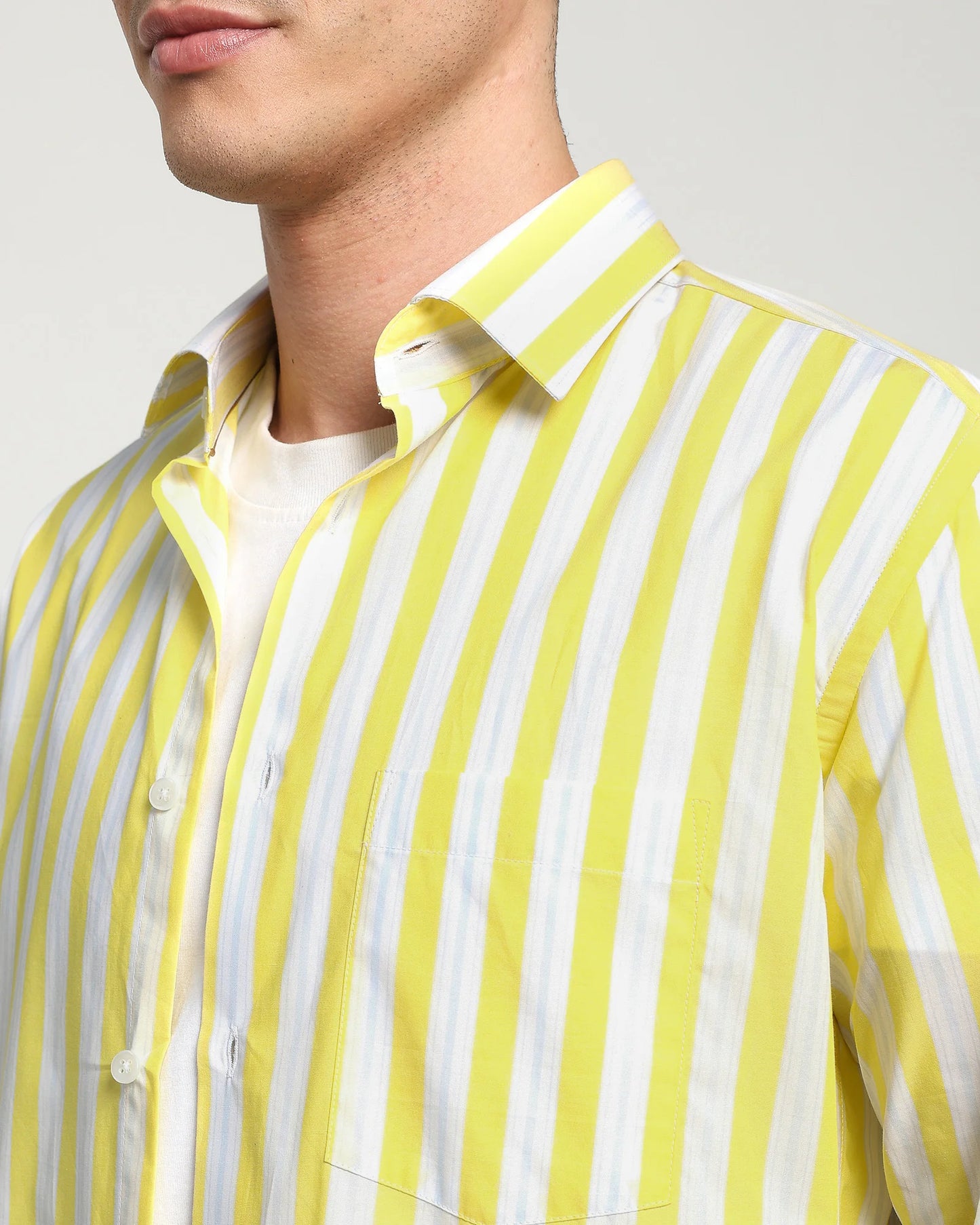 Citrus Bold Stripe Cotton Shirt