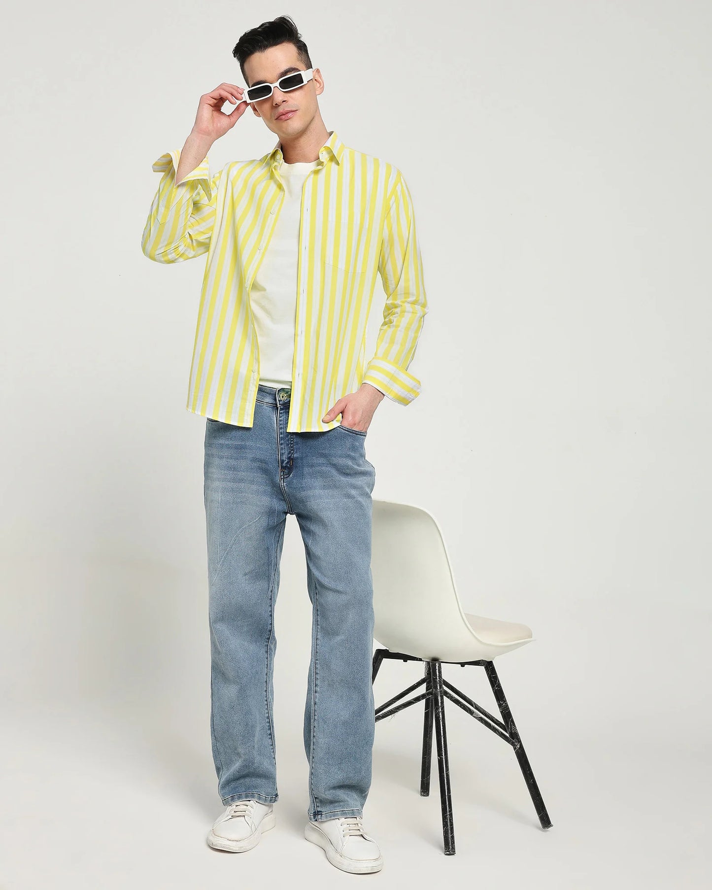 Citrus Bold Stripe Cotton Shirt