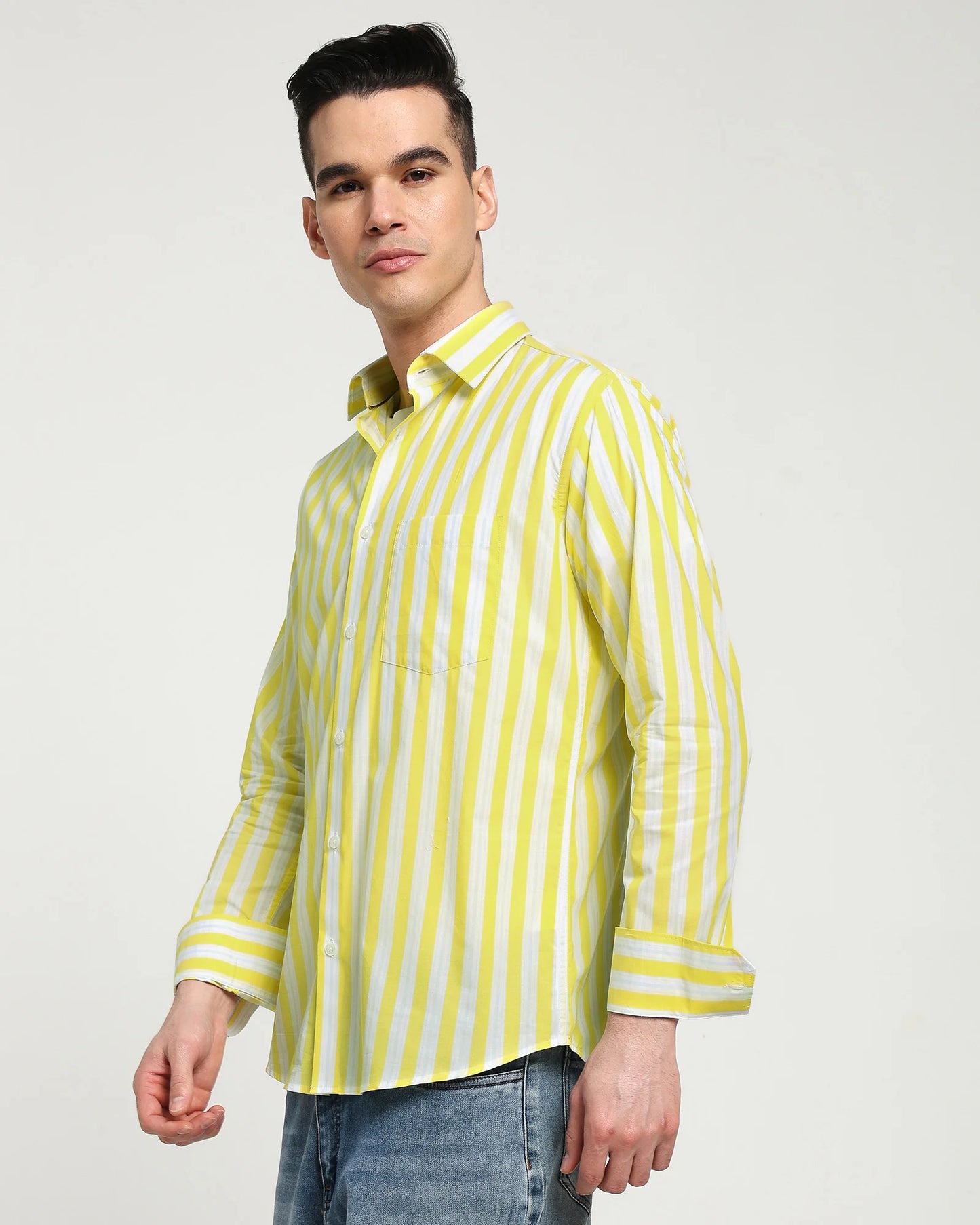 Citrus Bold Stripe Cotton Shirt