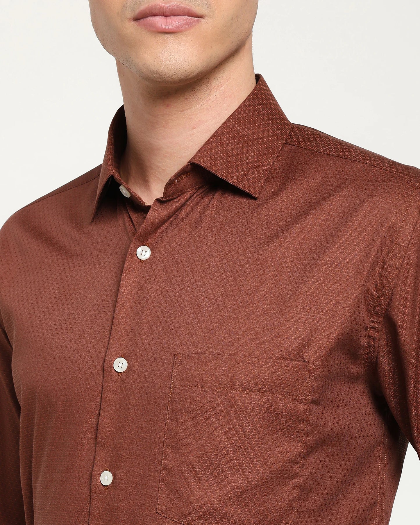 Cognac Medallion Dobby Shirt