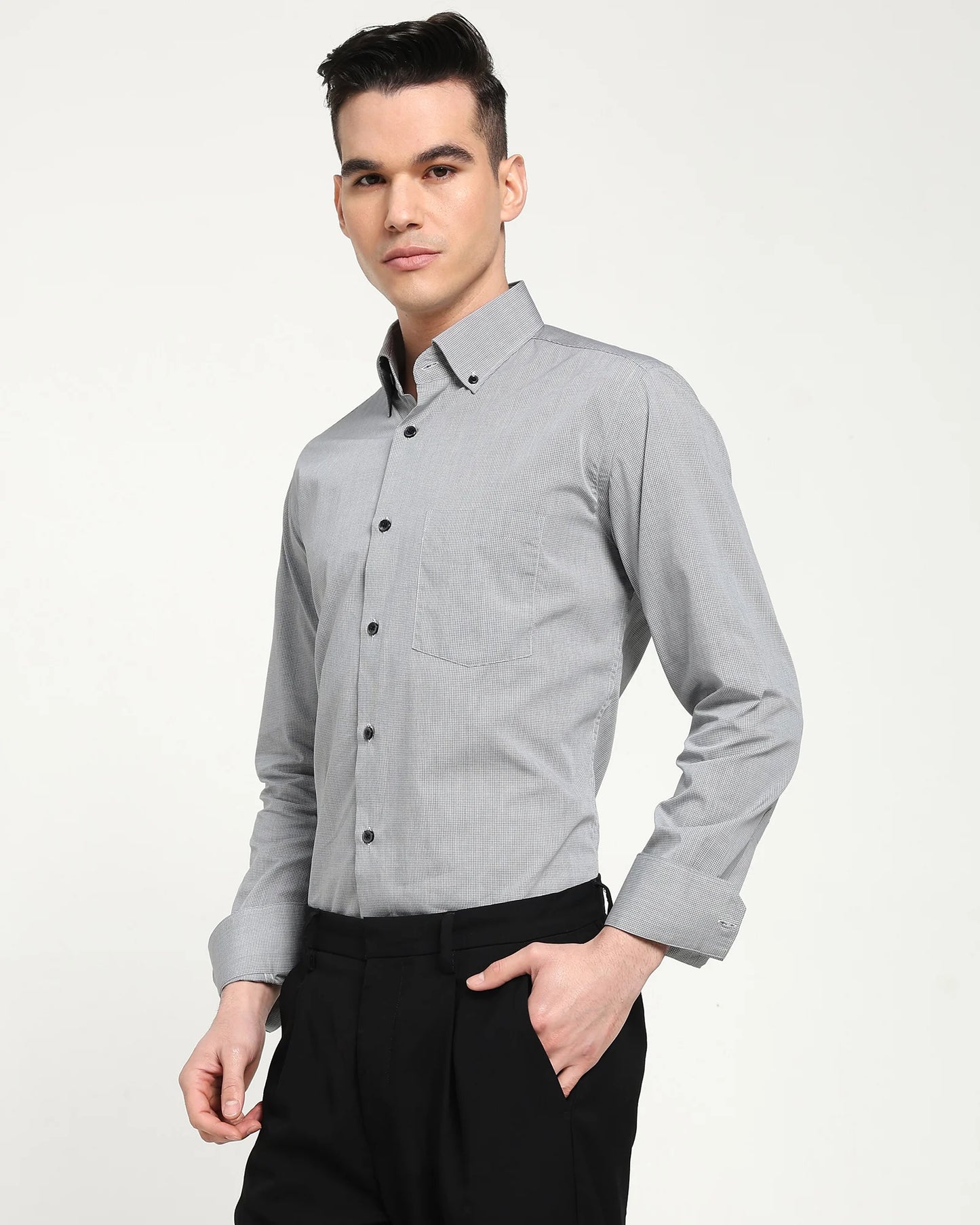 Graphite Micro Check Shirt