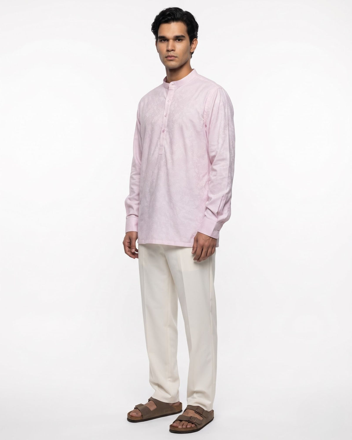 Gulbahar Pink Floral Short Kurta