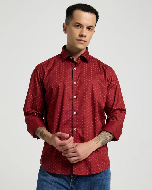 Imperial Garnet Micro Motif Shirt