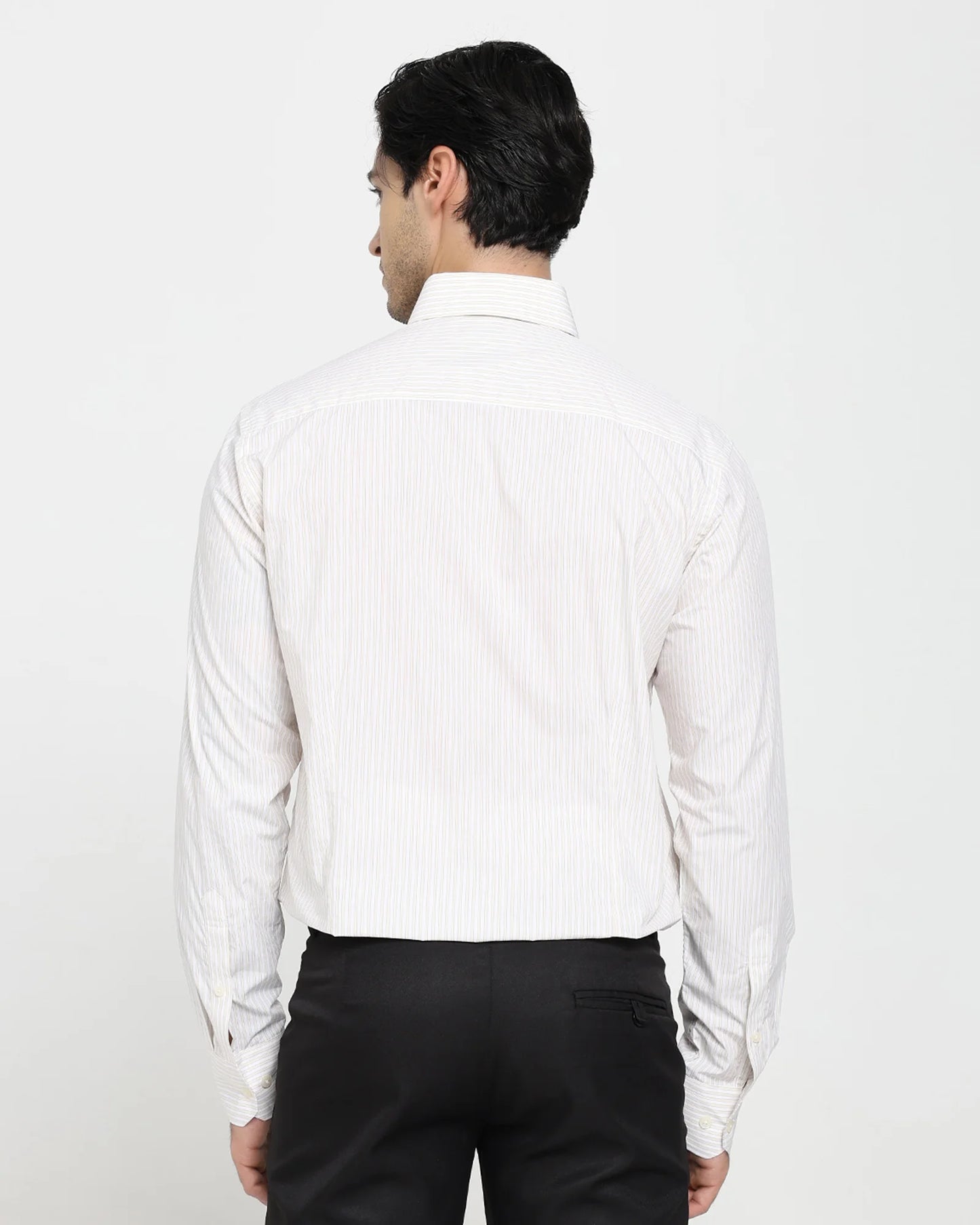 Ivory Pinstripe Button-Down Shirt