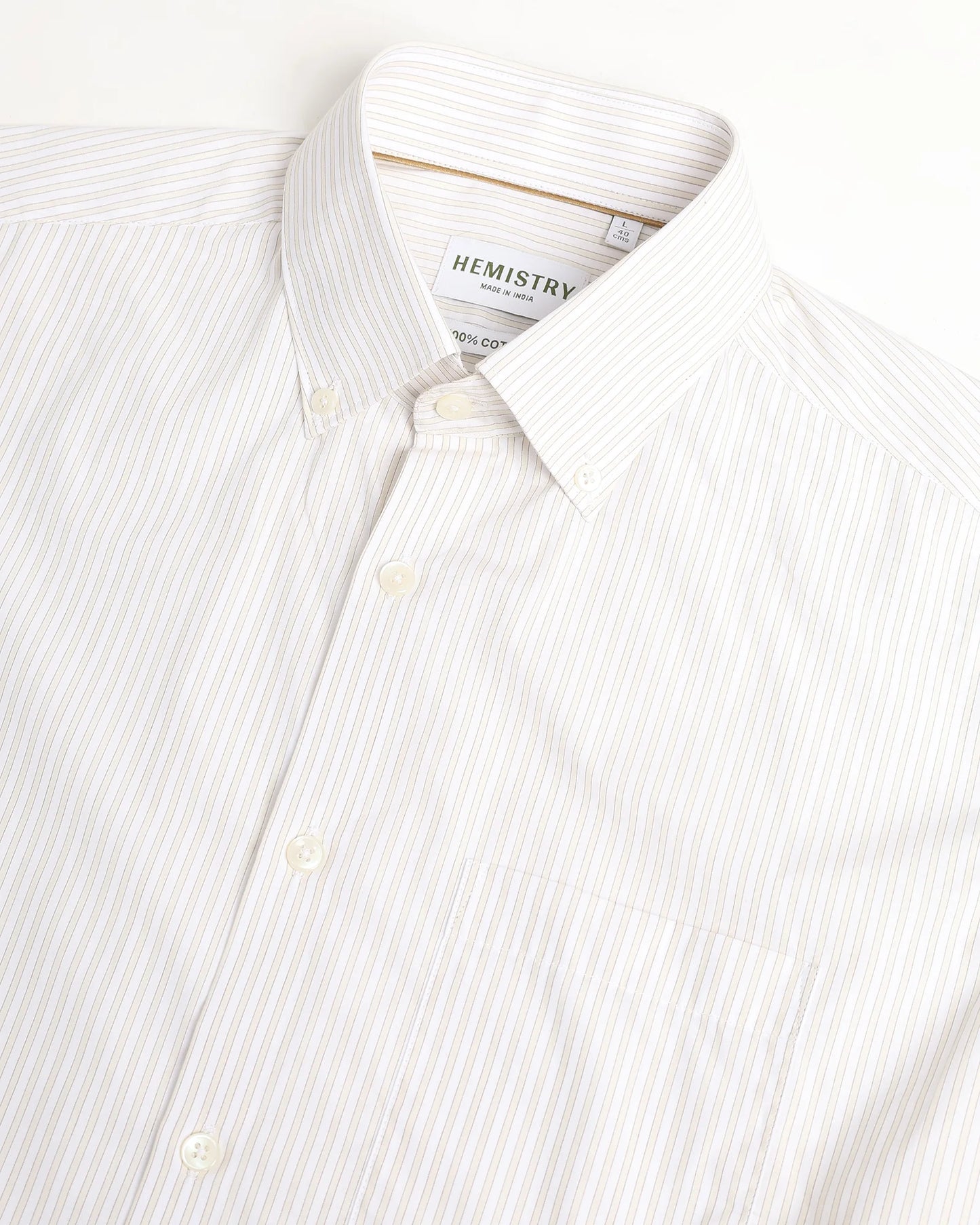 Ivory Pinstripe Button-Down Shirt