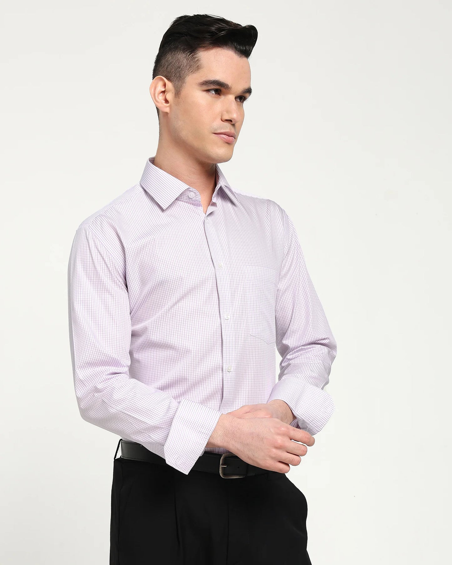 Lilac Meridian Micro Check Shirt