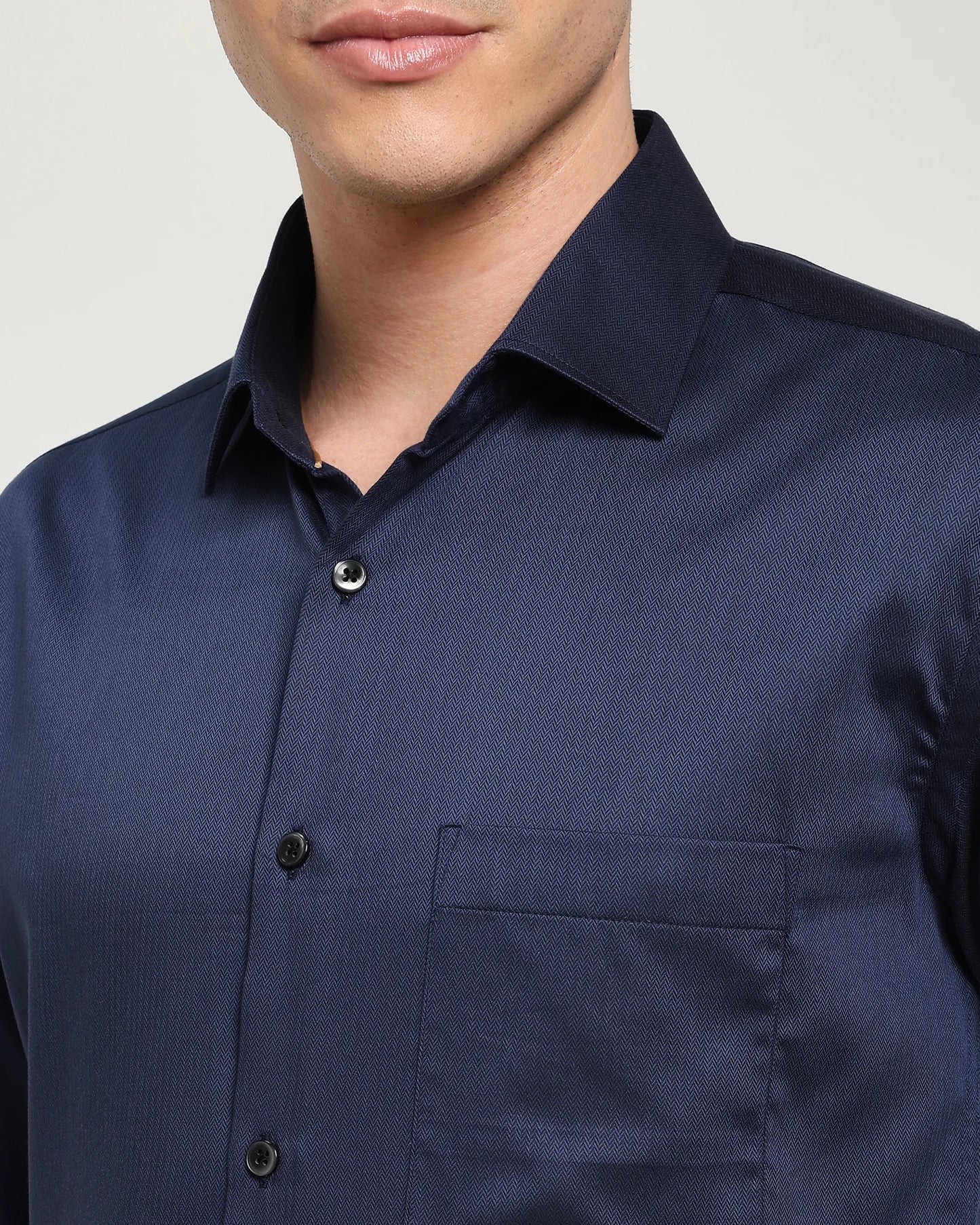 Midnight Chevron Herringbone Shirt