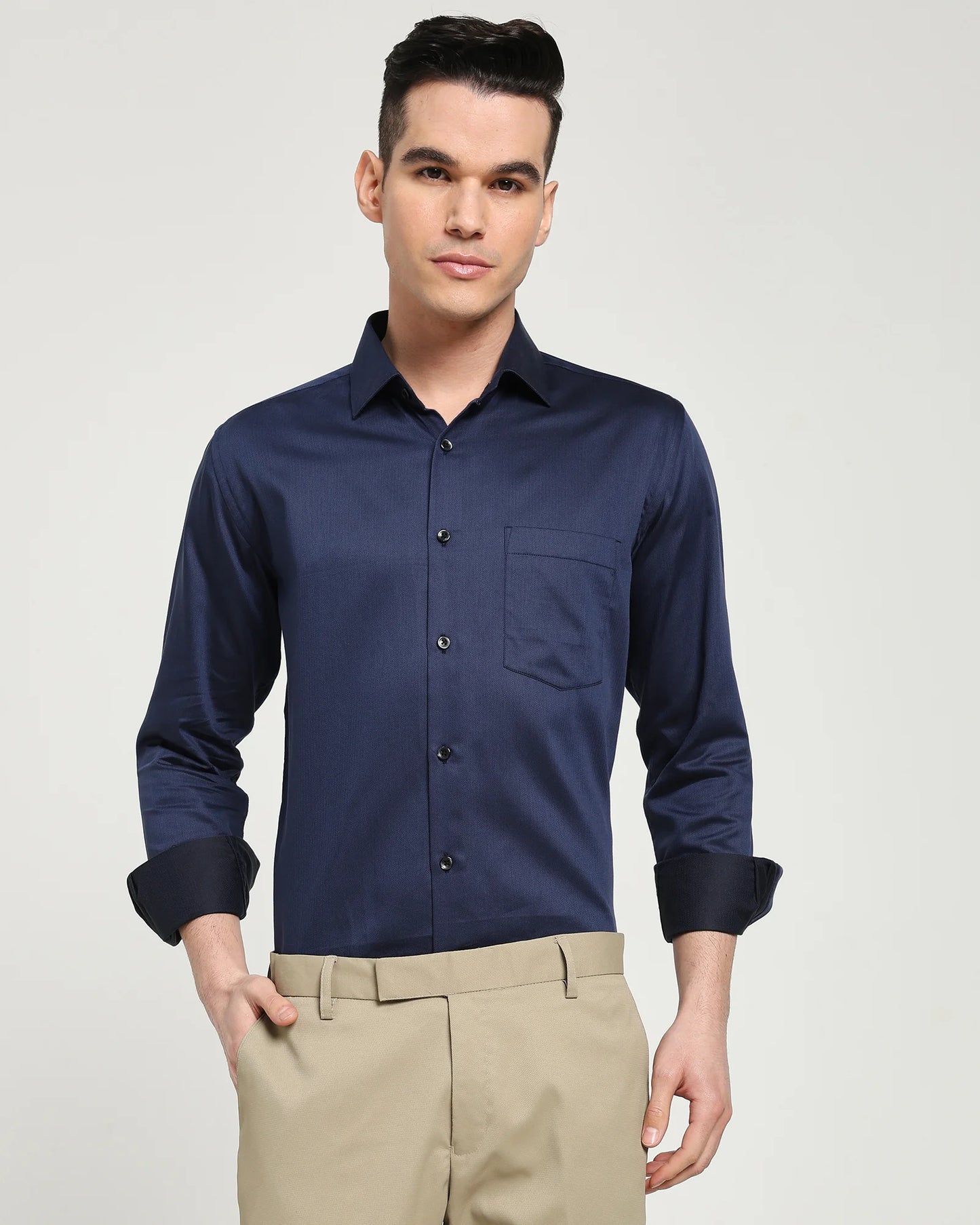 Midnight Chevron Herringbone Shirt