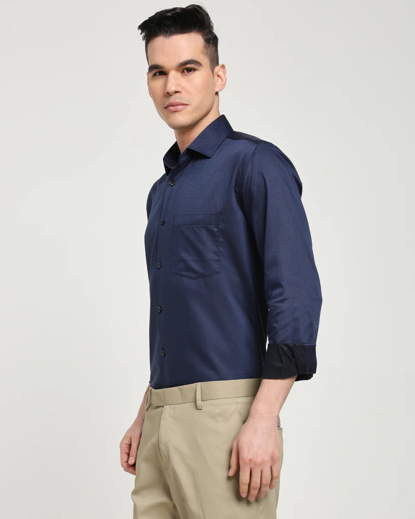 Midnight Chevron Herringbone Shirt