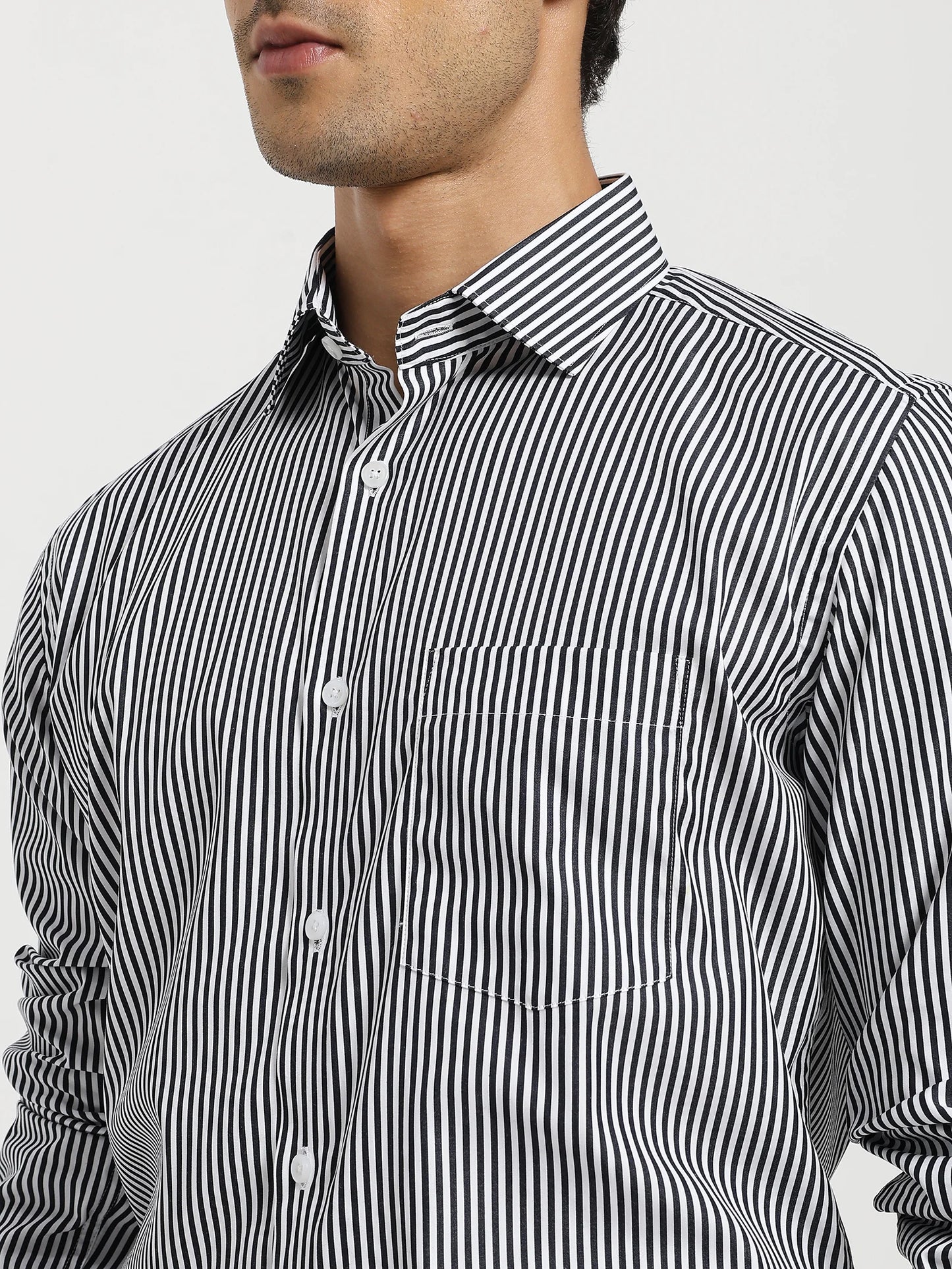 Monochrome Pinstripe Classic Shirt