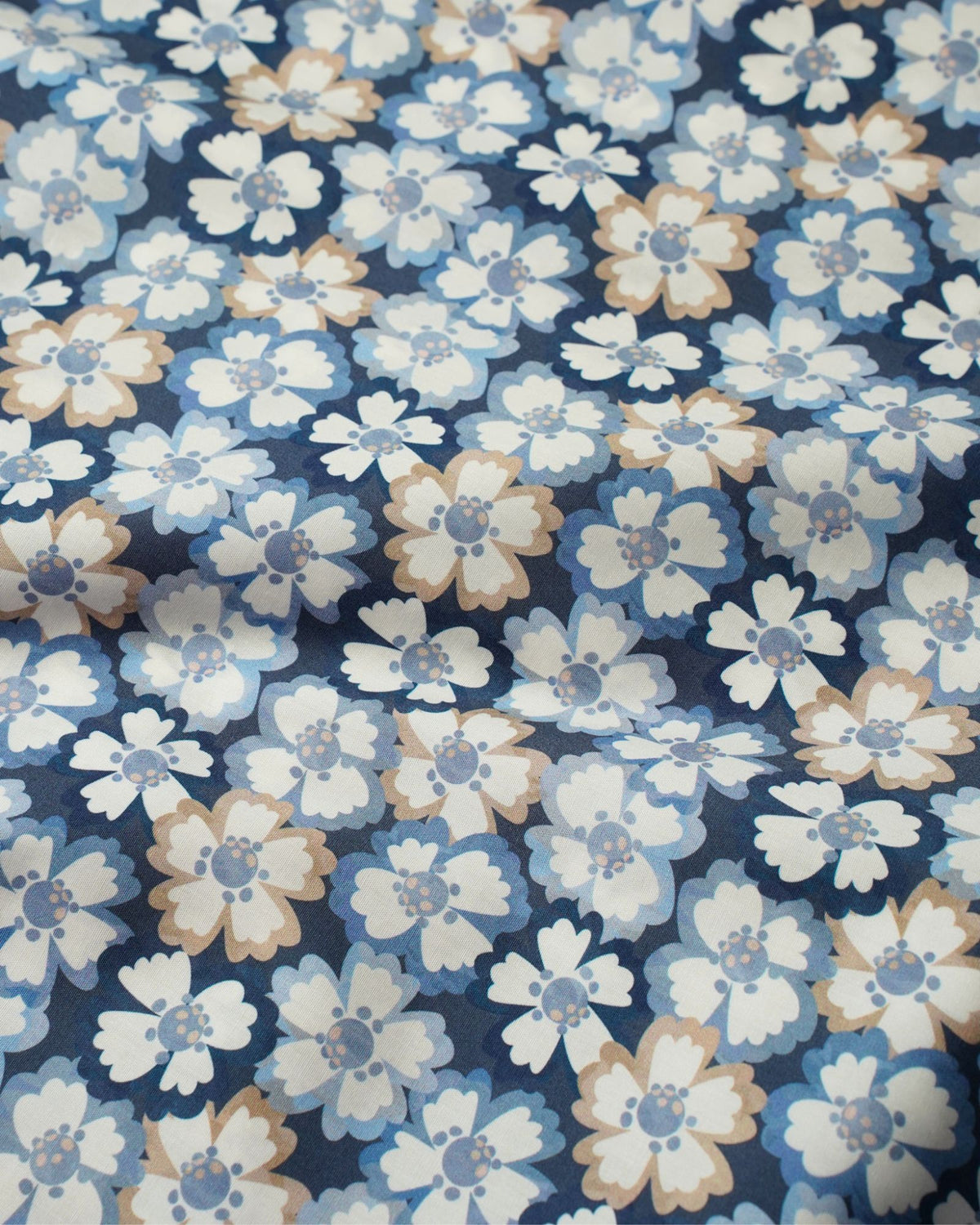 Navy Bloom Floral Print Short Kurta