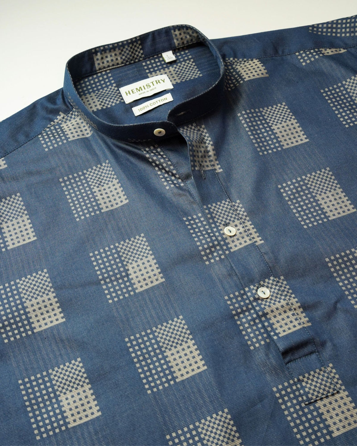 Neel Geometric Giza Cotton Short Kurta