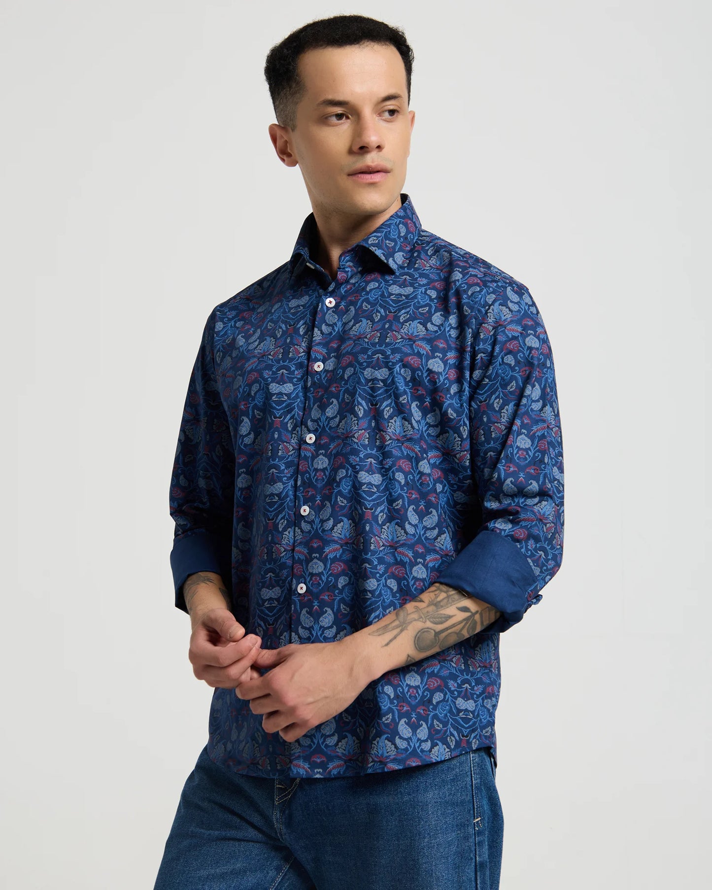 Nocturne Bloom Printed Cotton Shirt