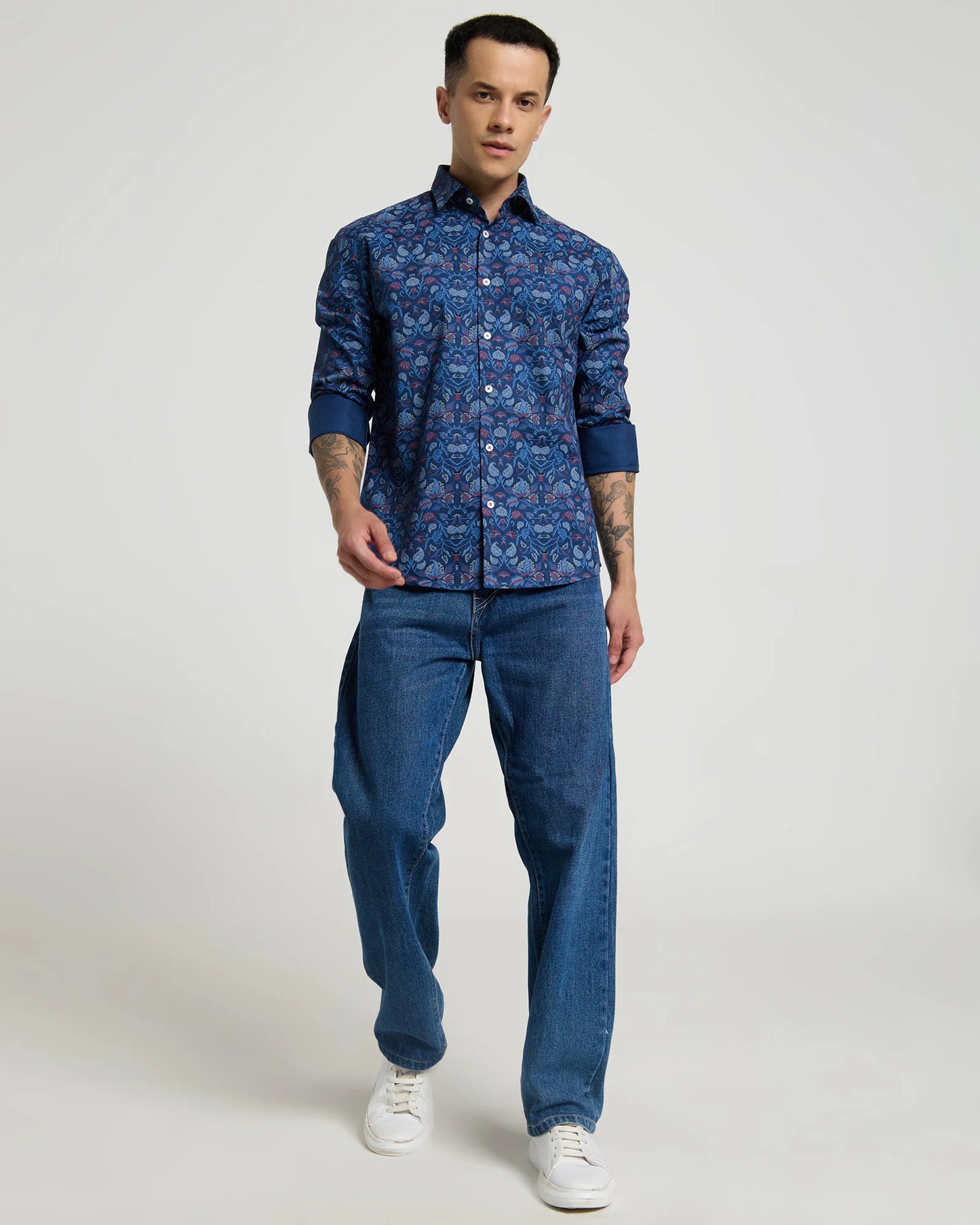 Nocturne Bloom Printed Cotton Shirt