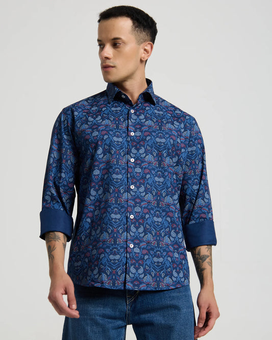 Nocturne Bloom Printed Cotton Shirt