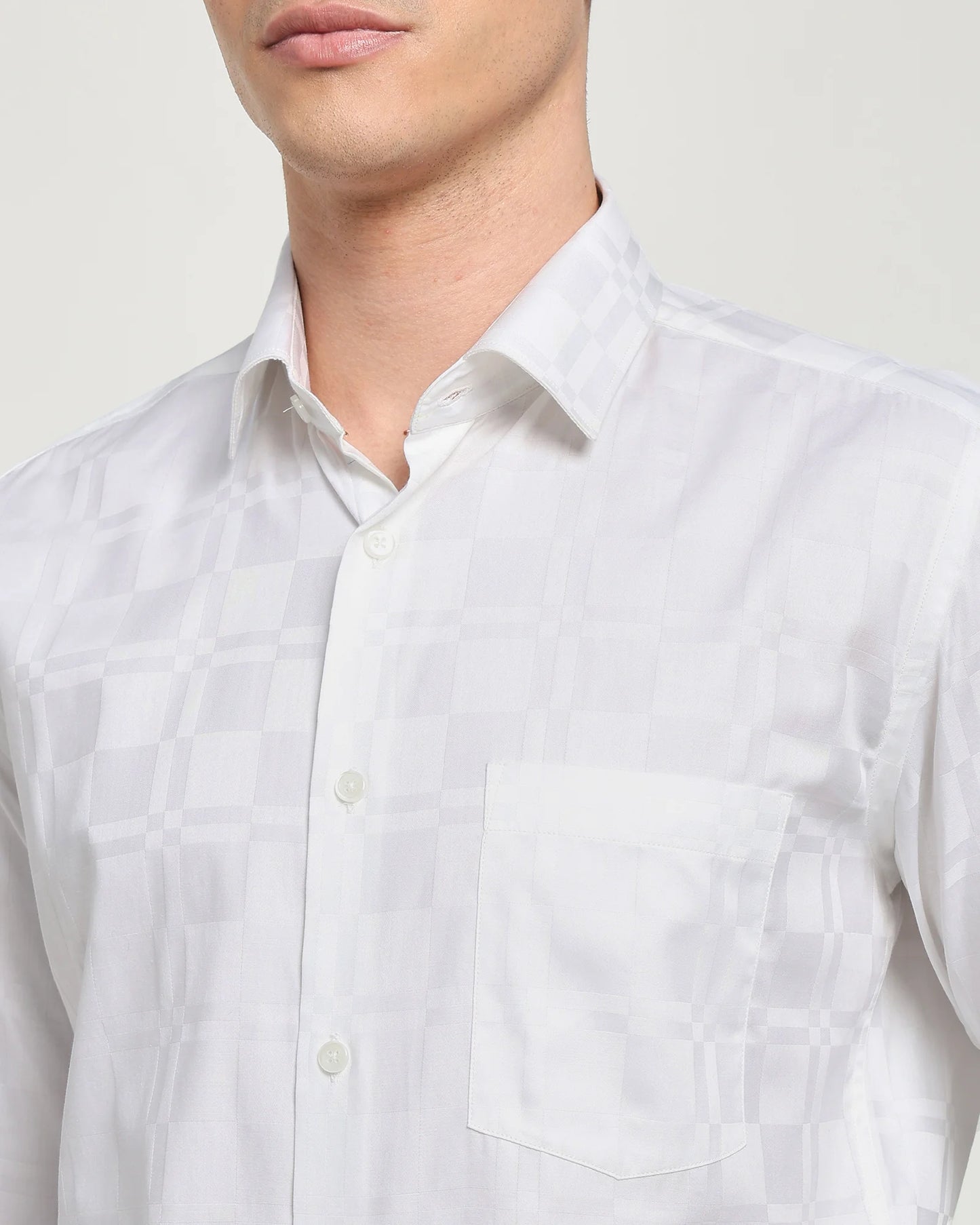 Pearl White Regent Check Shirt