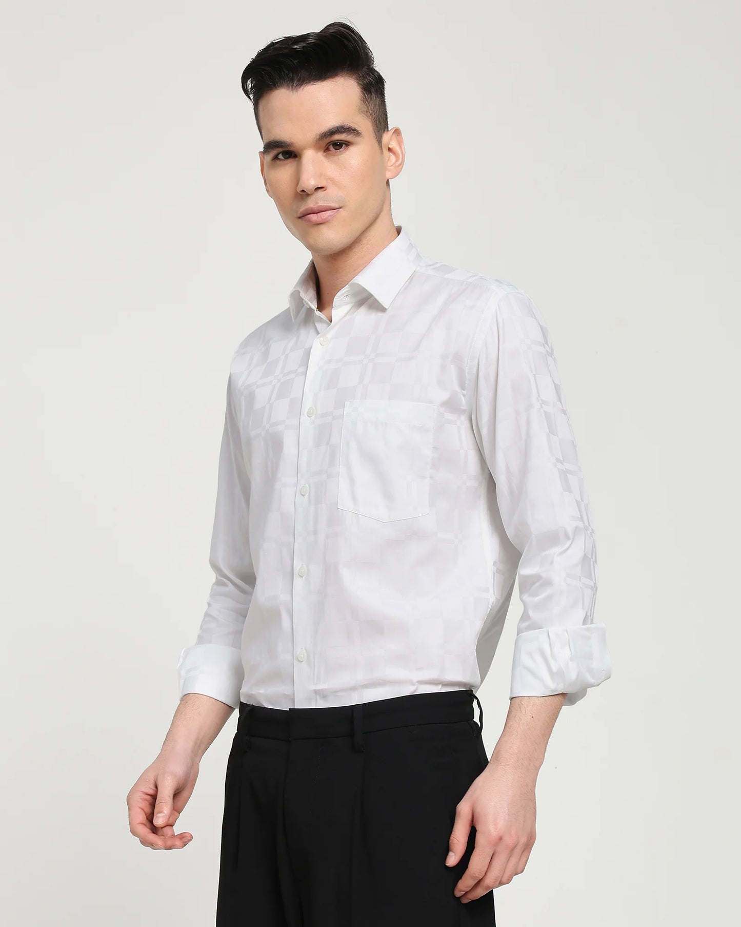 Pearl White Regent Check Shirt