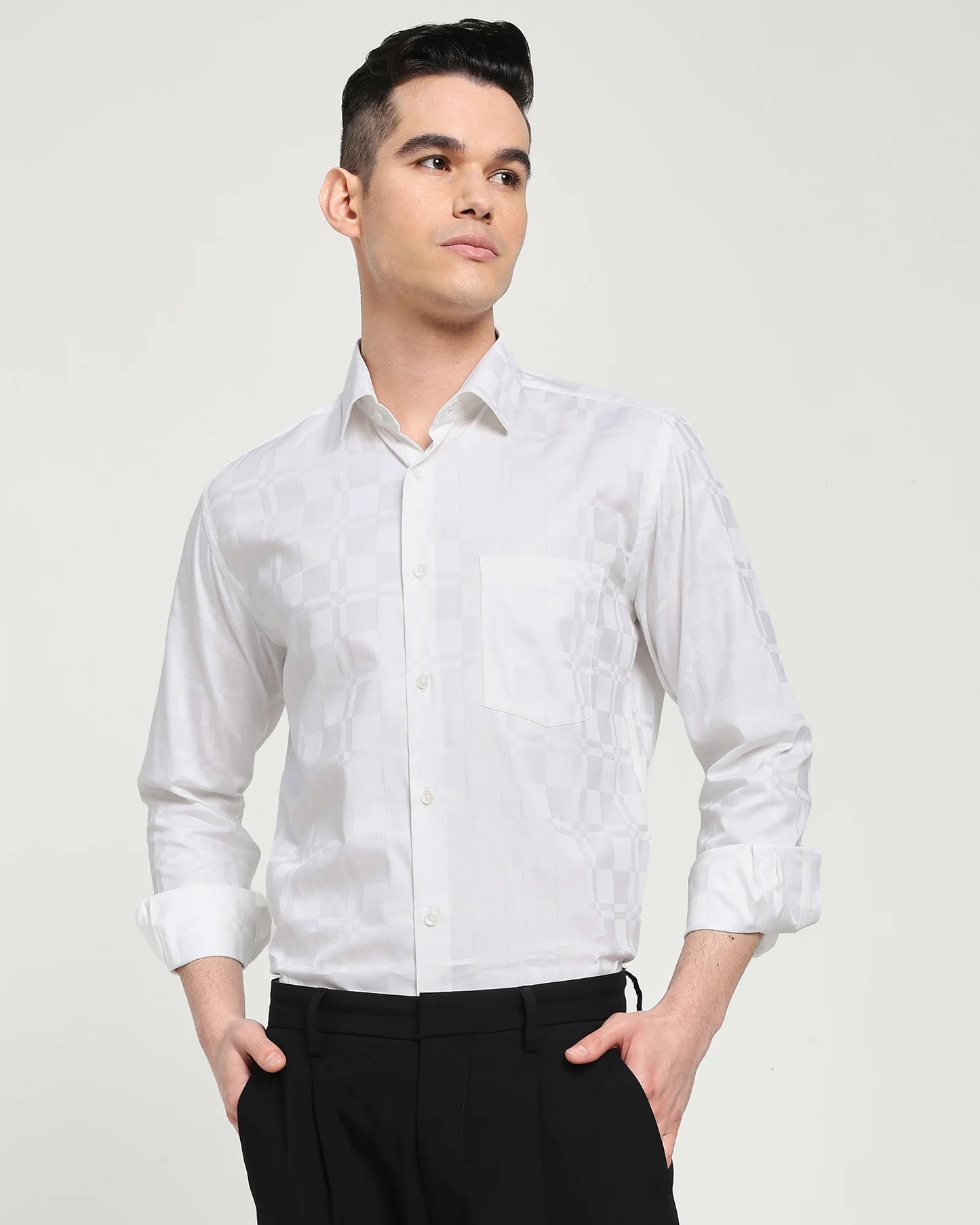 Pearl White Regent Check Shirt