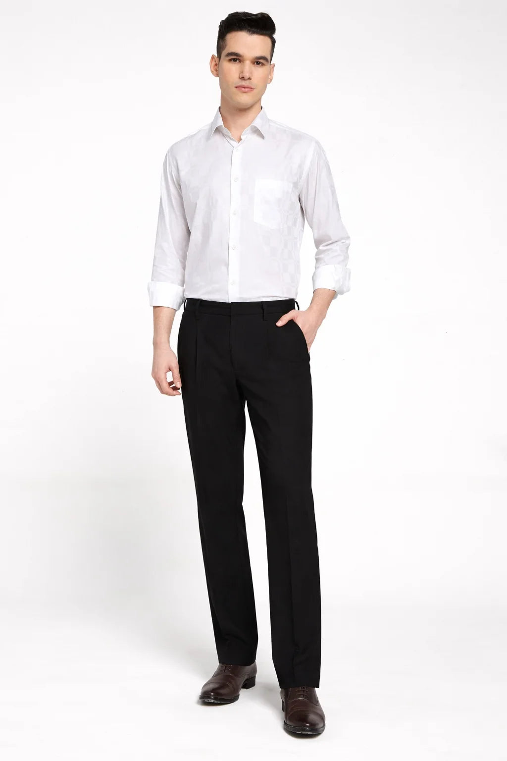 Pearl White Regent Check Shirt