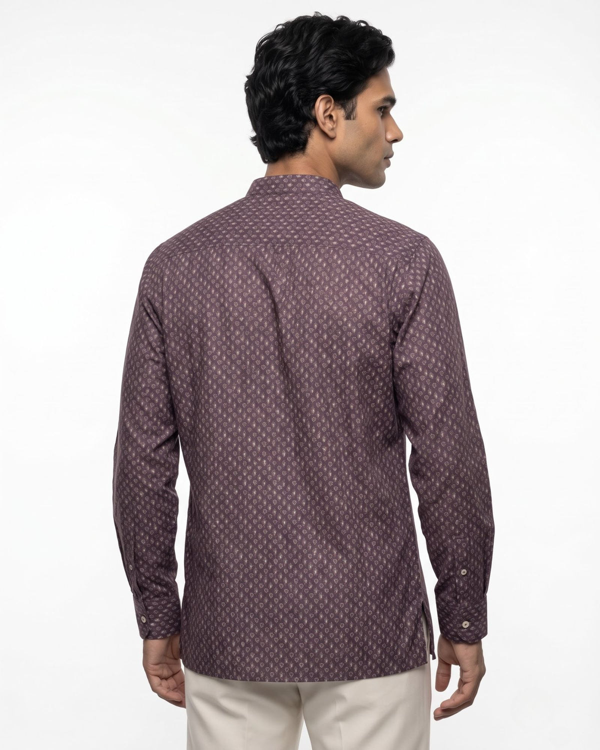 Plum Booti Print Short Kurta
