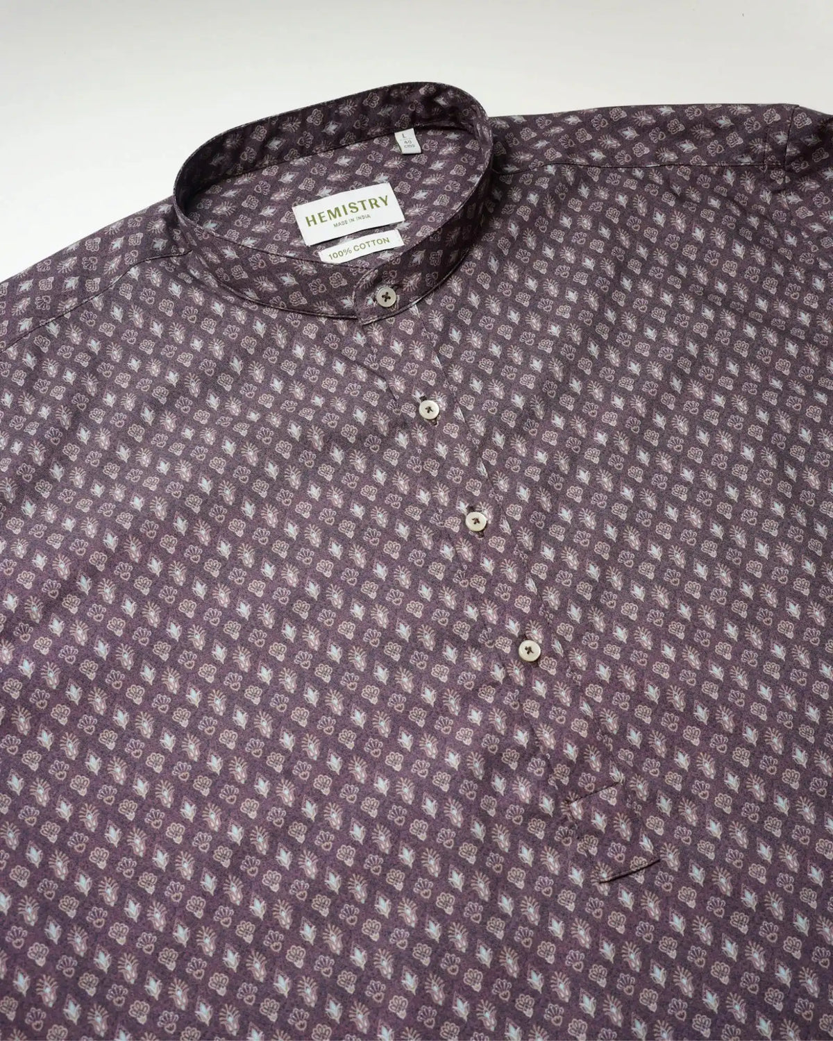 Plum Booti Print Short Kurta