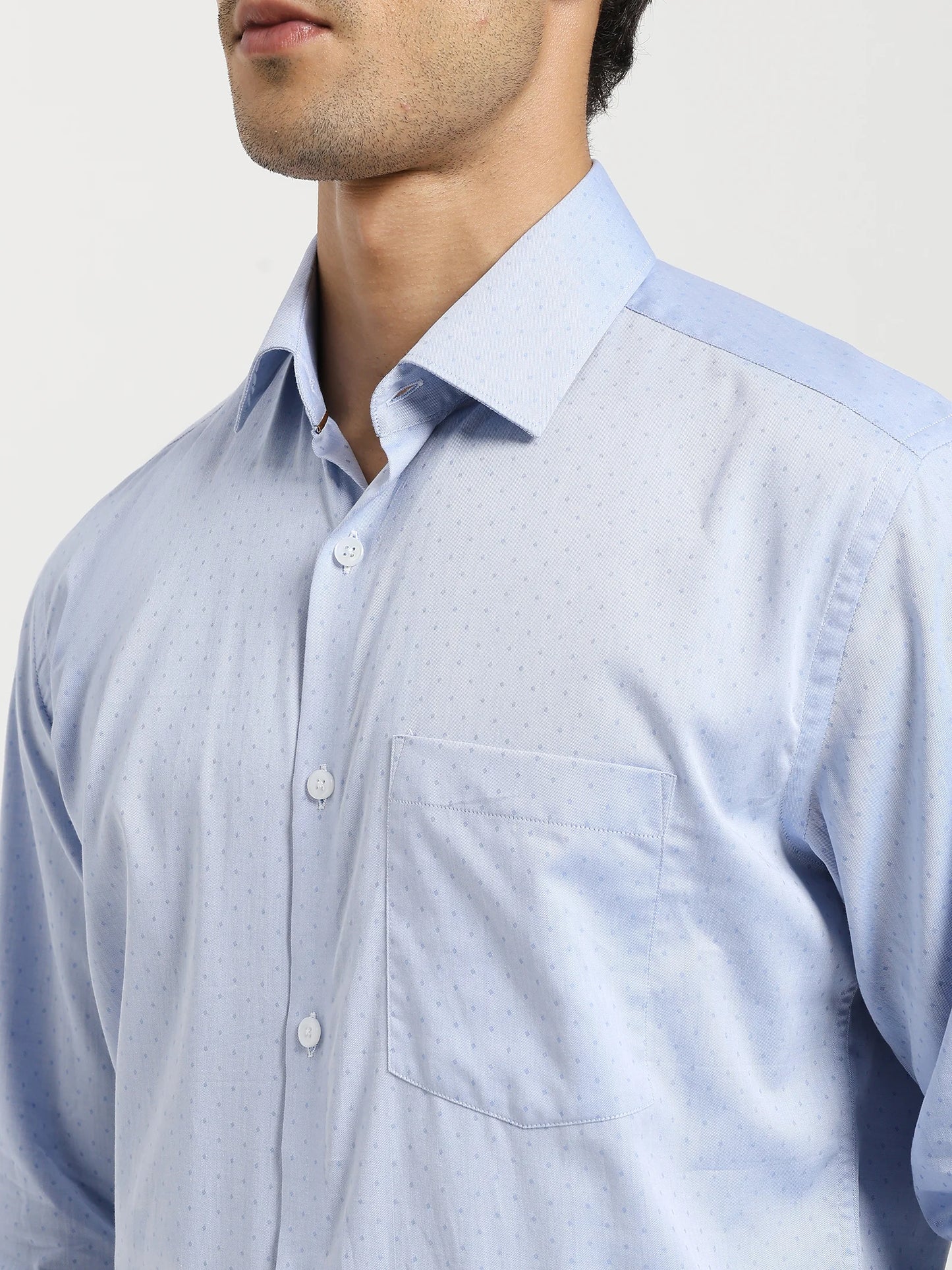 Powder Blue Micro Motif Shirt