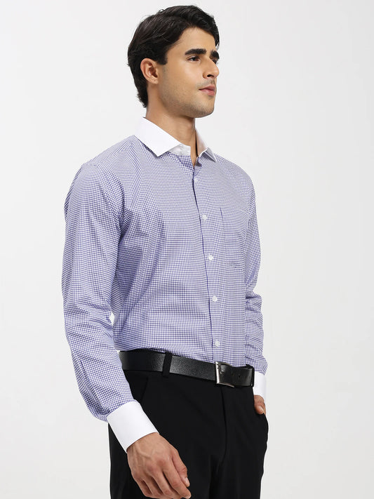 Savile Check Contrast Collar Shirt
