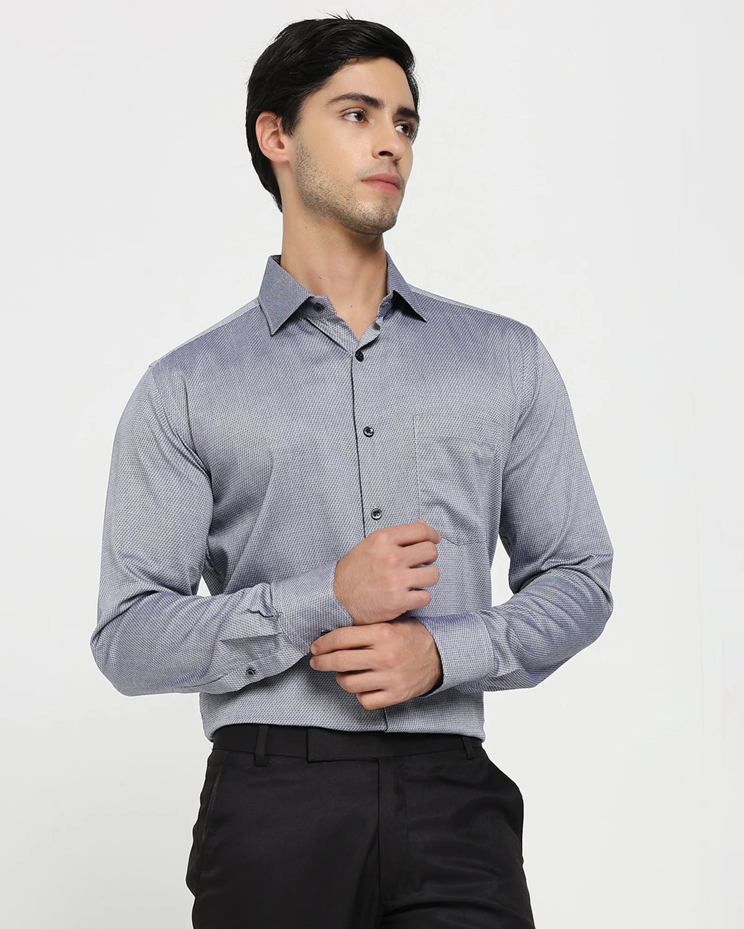Slate Grid Dobby Shirt