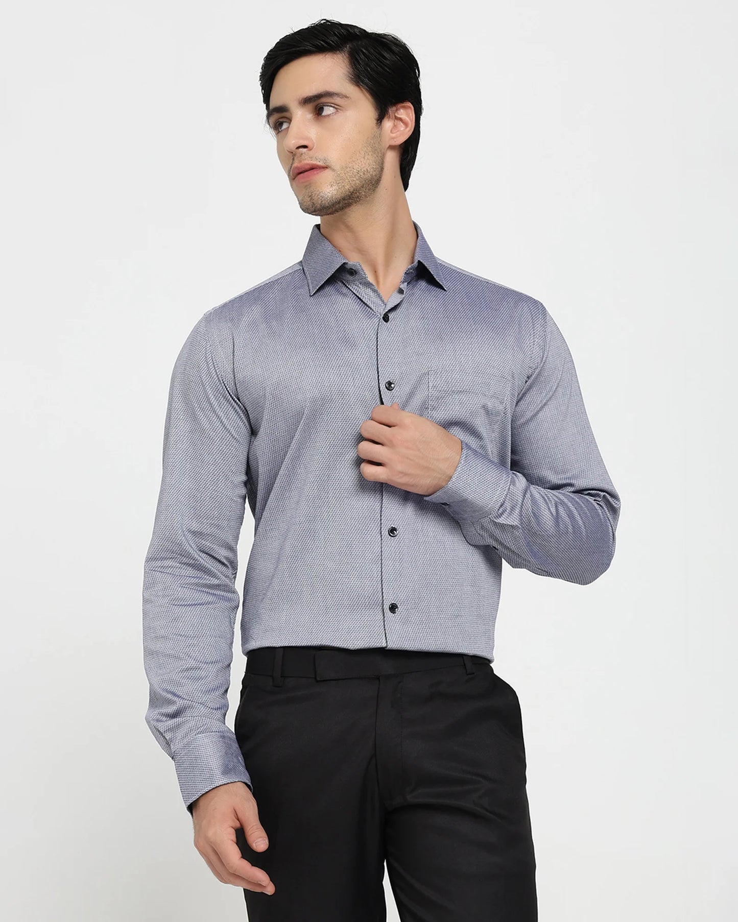 Slate Grid Dobby Shirt
