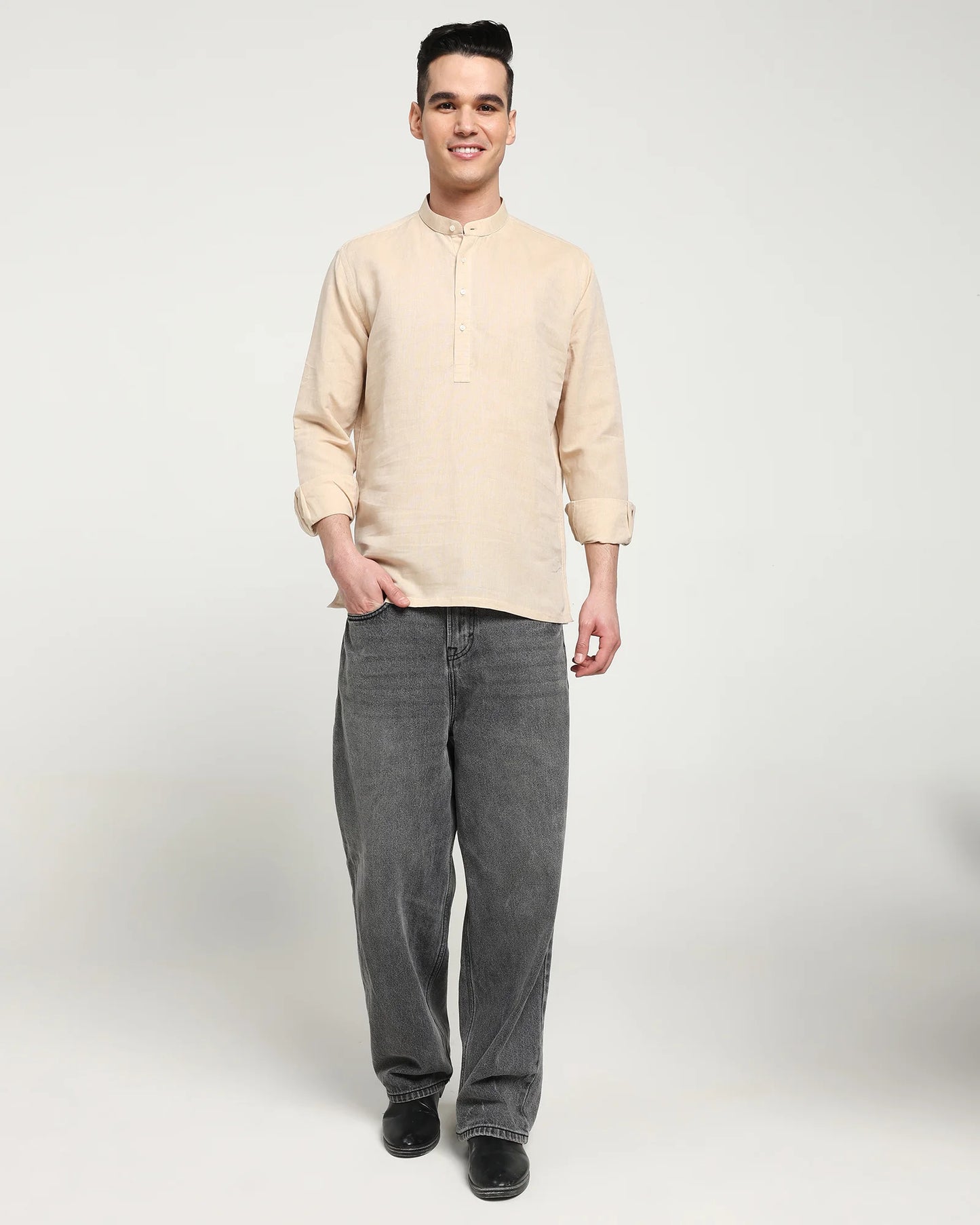 Sundune Cotton Linen Short Kurta