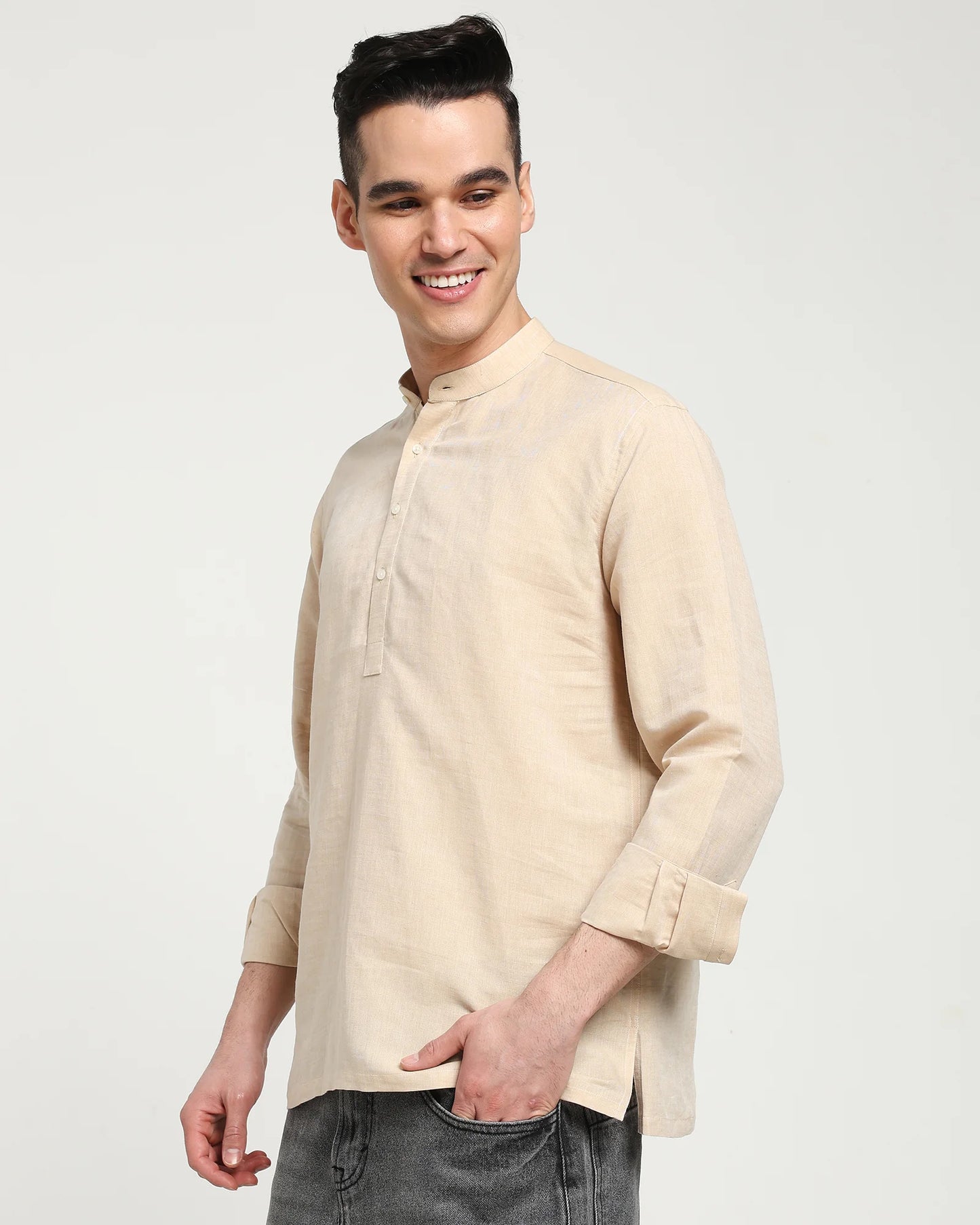 Sundune Cotton Linen Short Kurta