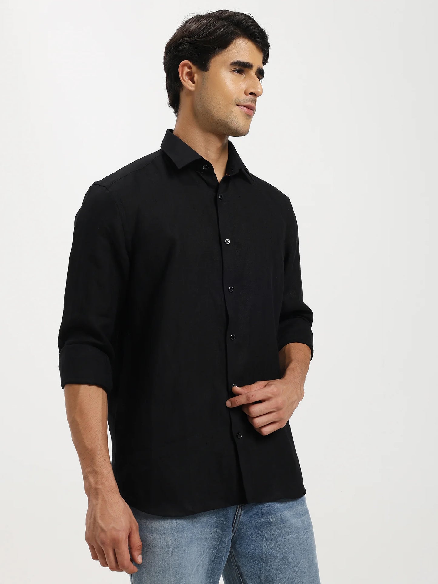 True Black Linen Classic Shirt