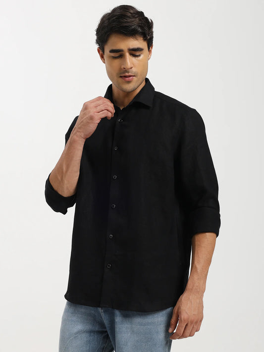 True Black Linen Classic Shirt