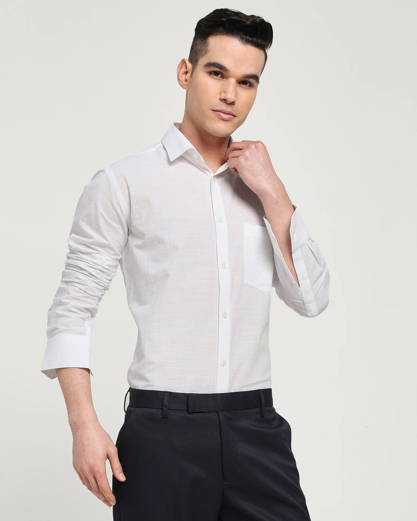 White Horizon Textured Shirt
